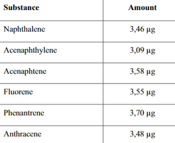 Determination of the extraction efficiency of polycyclic aromatic hydrocarbons from airborne particulate matter