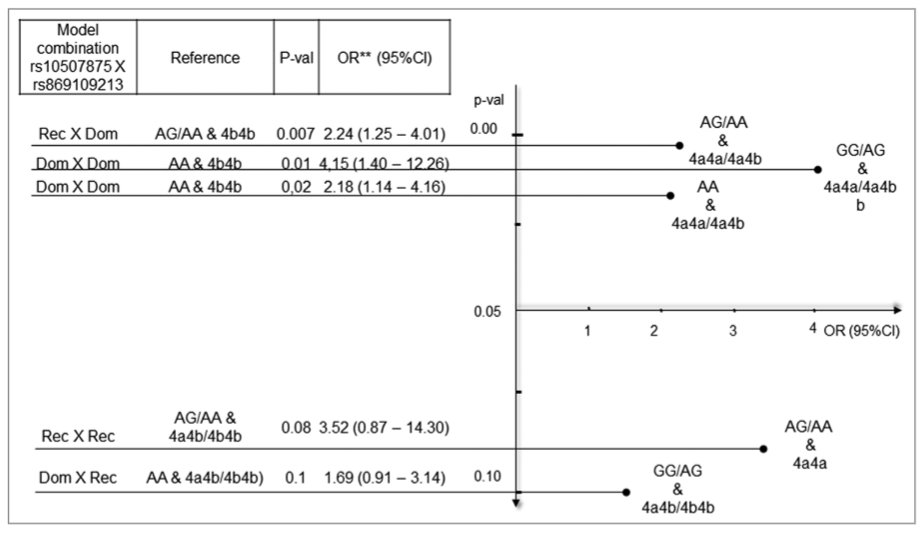 The joint effect of the endothelin receptor B gene (EDNRB) polymorphism rs10507875 and nitric oxide synthase 3 gene (NOS3) polymorphism rs869109213 in Slovenian patients with type 2 diabetes mellitus and diabetic retinopathy