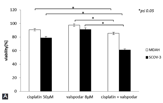 Valspodar-modulated chemotherapy in human ovarian cancer cells SK-OV-3 and MDAH-2774