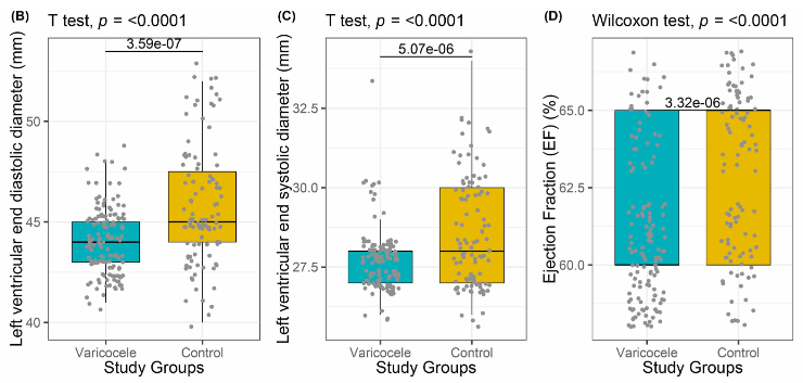 Echocardiographic and hemodynamic changes in patients with high-grade varicocele